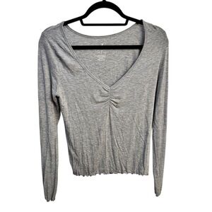 American Eagle Ruched Long Sleeve Top